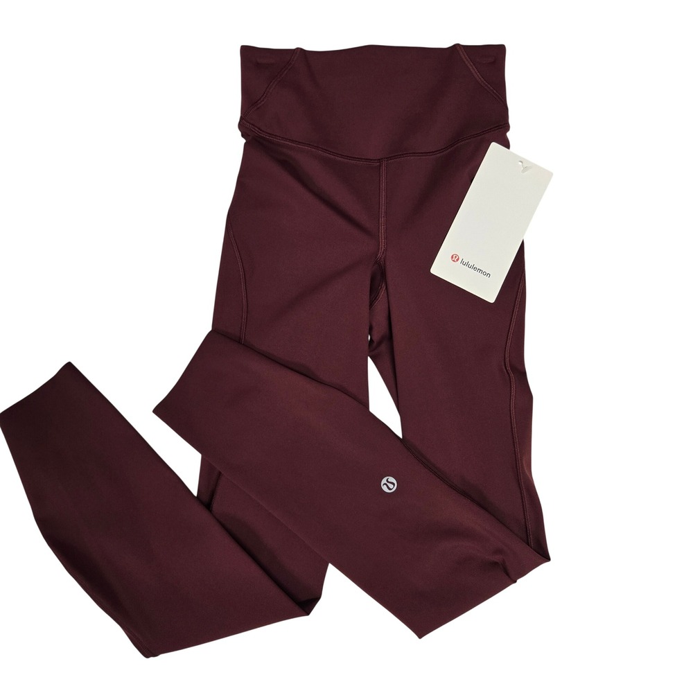 Lululemon Base Pace HR Tight 25 Red Merlot Nulux Running Leggings RDMR Size 0